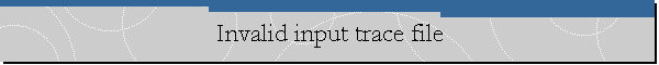 Invalid input trace file