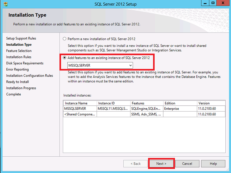 sql server 2012 enterprise edition disk space