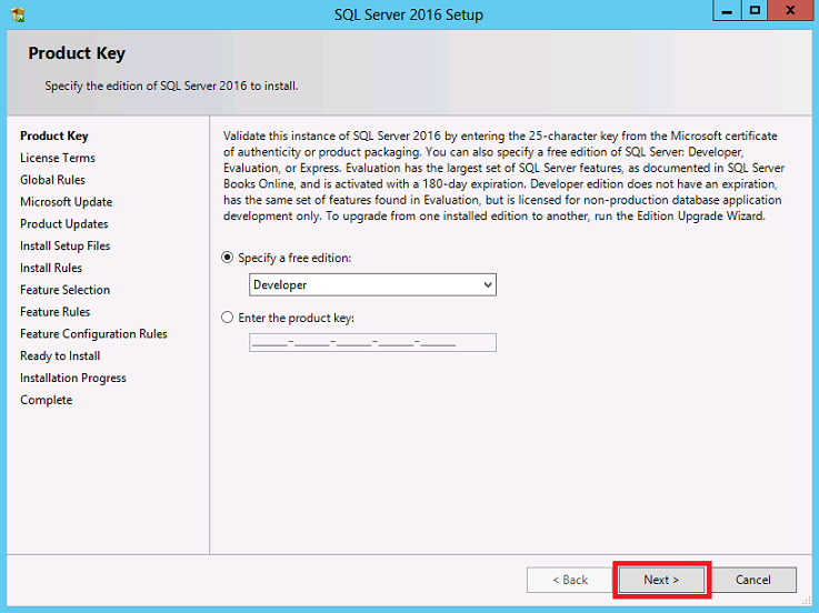 accessing sql server 2016 express addition after install