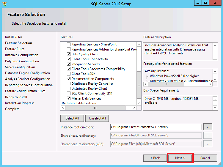 install sql server 2016 express on windows 10