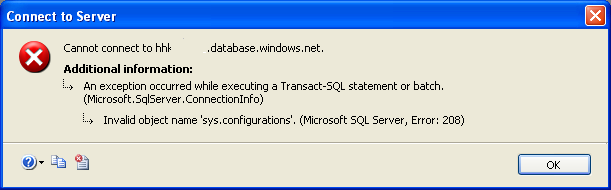 SQLCoffee - Cannot Connect to SQL Azure